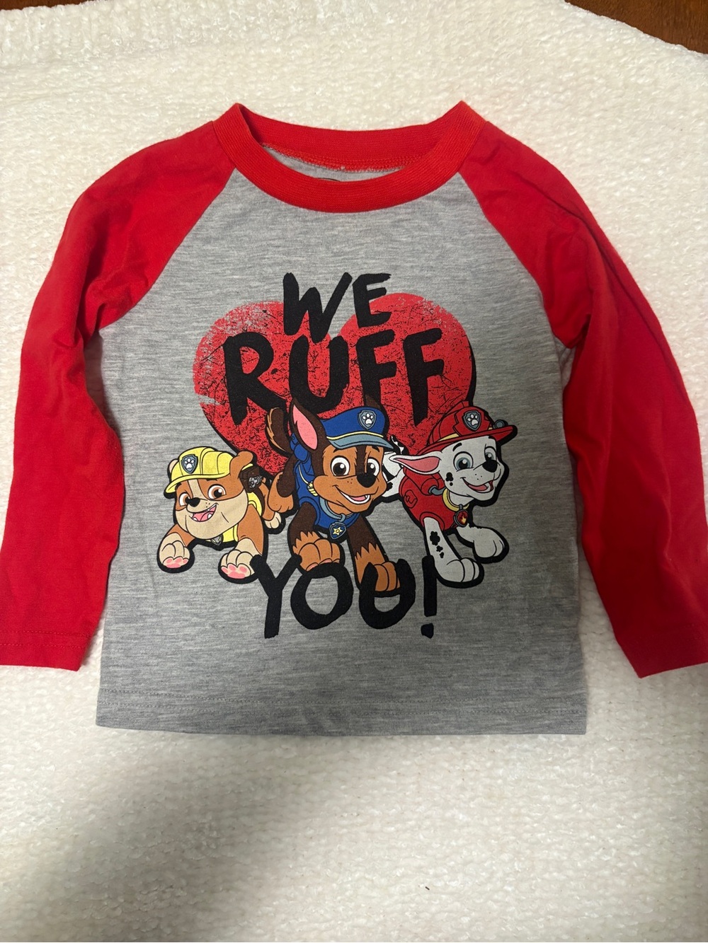 Nickelodeon PAW Patrol Red & Gray Long Sleeve Raglan Tee